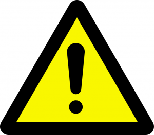 Exclamation point in yellow triangle
